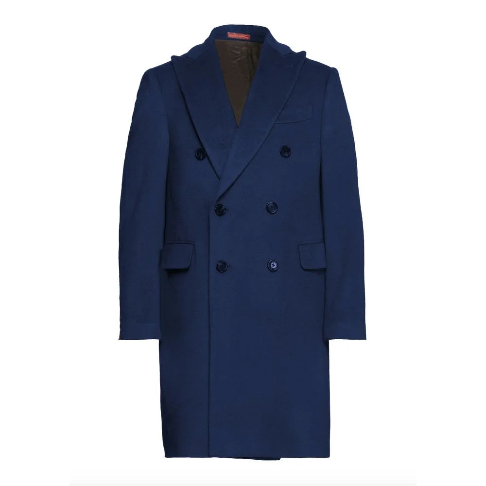Elegant Dark Blue Borgia Coat - Overcoats