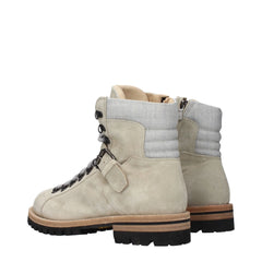 Eleventy Beige Leather Ankle Boots