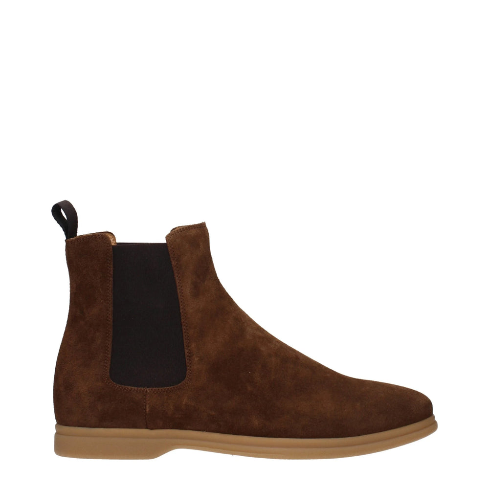 Eleventy Brown Leather Ankle Boots