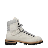 Eleventy Gray Leather Ankle Boots