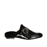 Eleventy Leather Fur Mules - EU37/US7 - Flats