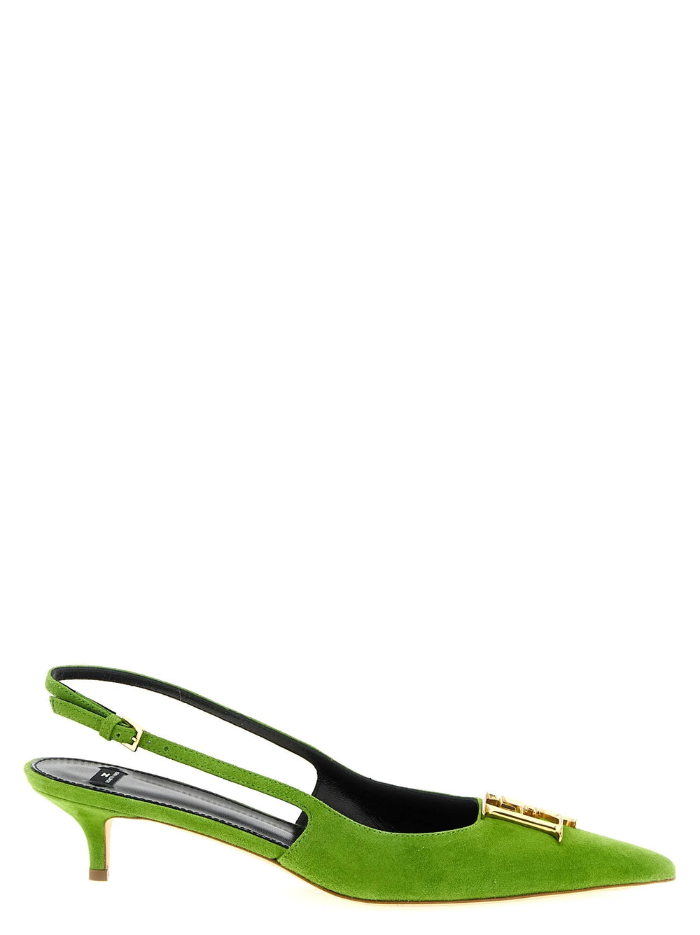 Elisabetta Franchi Bicolor Leather Mid Heel Pumps