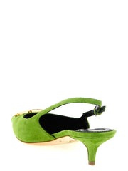 Elisabetta Franchi Bicolor Leather Mid Heel Pumps