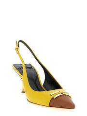 Elisabetta Franchi Bicolor Leather Mid Heel Pumps - EU36.5/US6.5