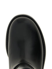 Elisabetta Franchi Black Calfskin Over The Knee - EU40/US10
