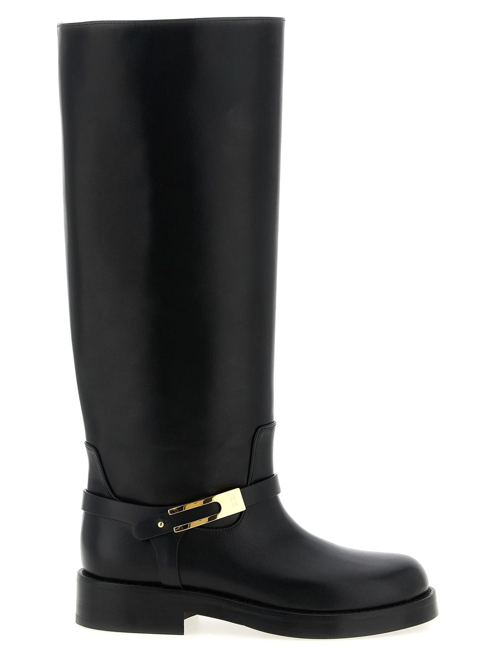 Elisabetta Franchi Black Calfskin Over The Knee - EU40/US10