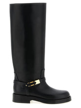 Elisabetta Franchi Black Calfskin Over The Knee - EU40/US10