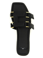 Elisabetta Franchi Black Lambskin Slides
