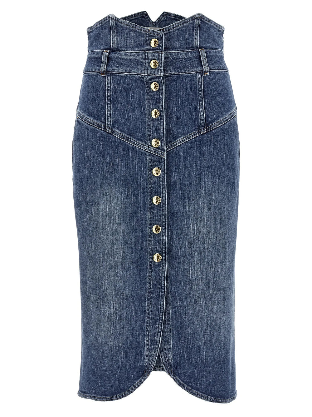 Elisabetta Franchi Blue Cotton Midi Skirt - IT42