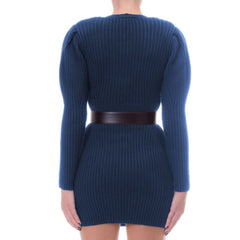 Elisabetta Franchi Blue Wool Women Dress - IT44|L - Dresses