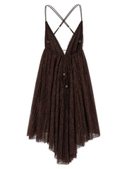 Elisabetta Franchi Brown Polyamide Short Dress
