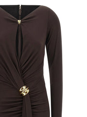 Elisabetta Franchi Brown Viscose Long Dress