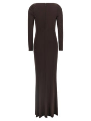 Elisabetta Franchi Brown Viscose Long Dress