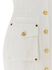 Elisabetta Franchi White Cotton Short Dress