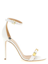 Elisabetta Franchi White Leather Stiletto Heel Sandals - EU37.5/US7.5