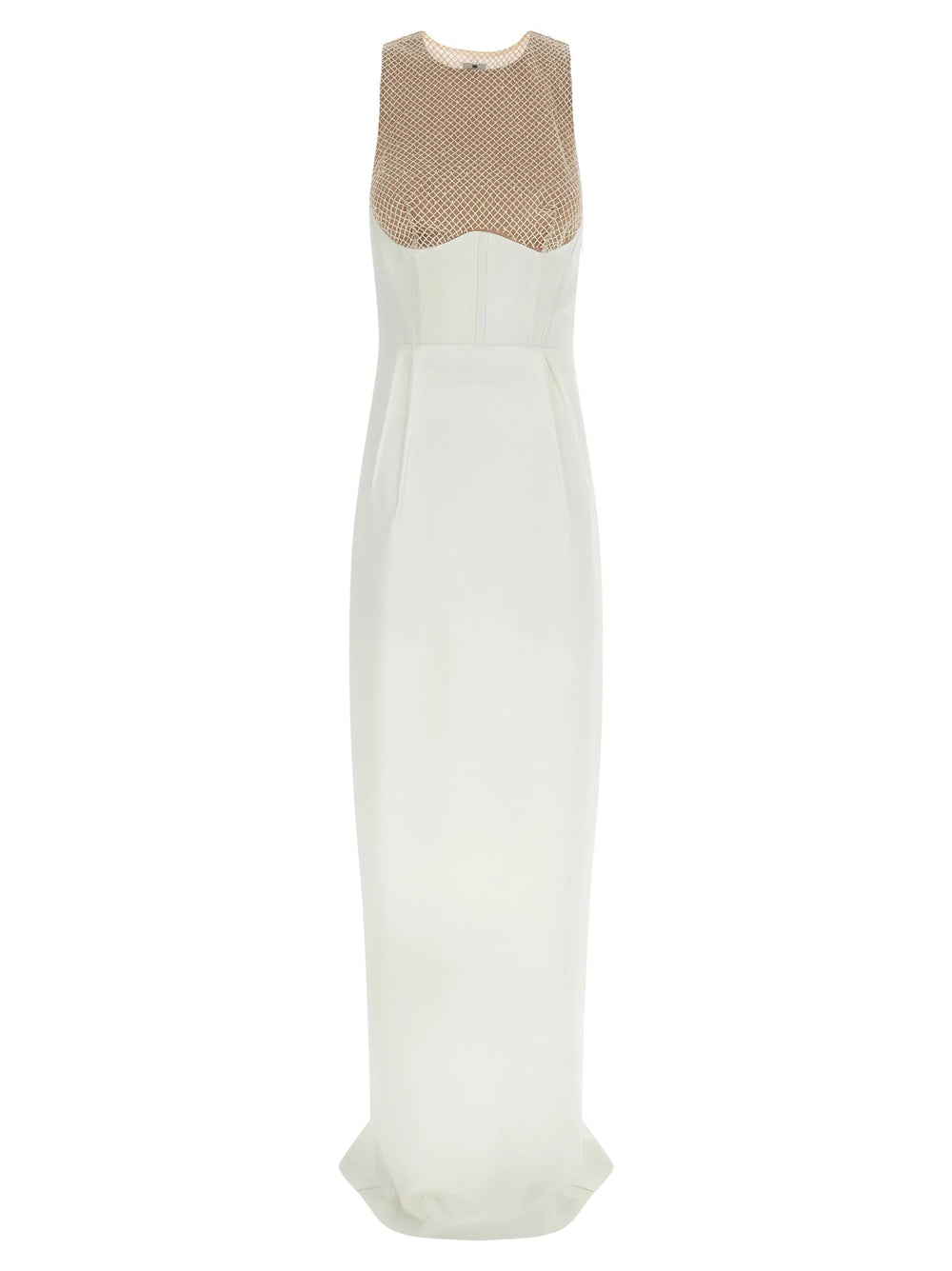 Elisabetta Franchi White Polyester Long Dress