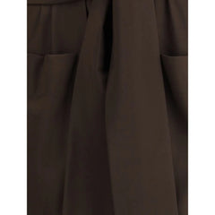 Ella Brown Silk Casual Dress