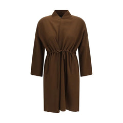 Ella Brown Viscose Sleveless Jacket - M