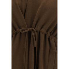 Ella Brown Viscose Sleveless Jacket - M