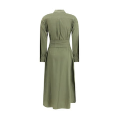 Ella Green Silk Casual Dress