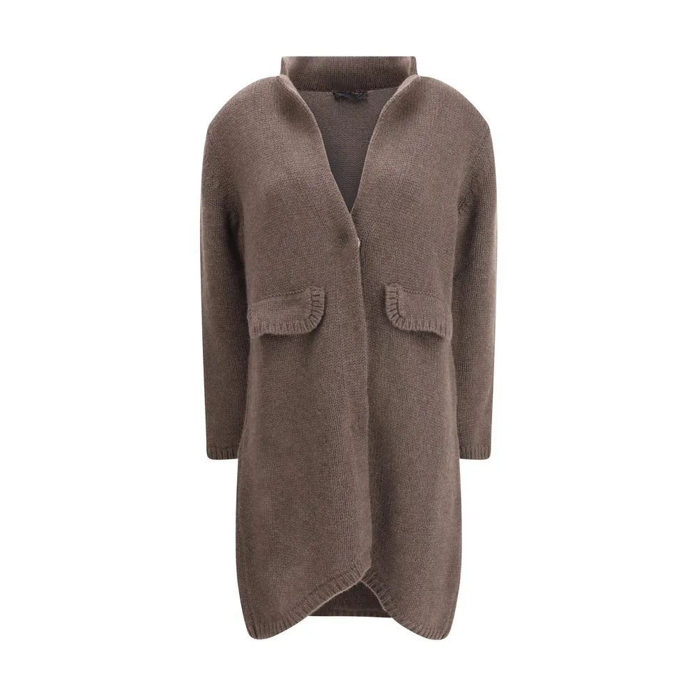Ella Semi-long Sweater with a front hook-and-eye closure - Coats & Jackets