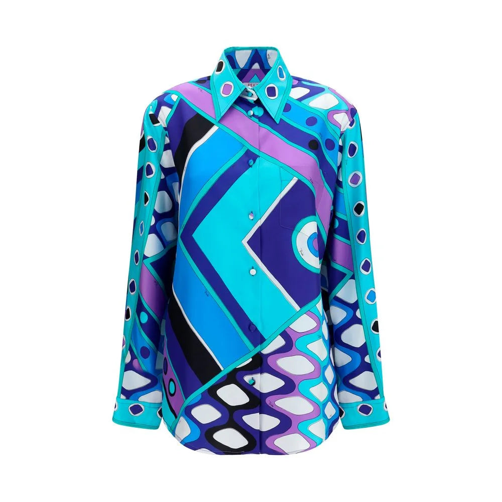 Emilio Pucci Blue Silk Shirt - M
