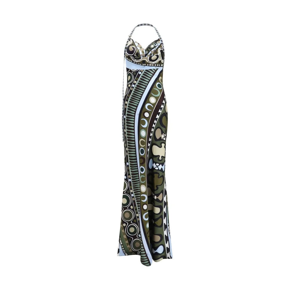 Vestido largo de seda multicolor Emilio Pucci - IT42 | L