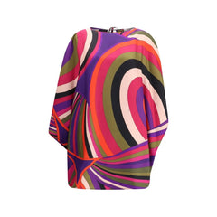 Emilio Pucci Short Caftan in silk with Marmo print - One Size - Dresses