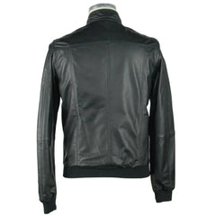 Emilio Romanelli Black Leather Men’s Jacket - IT46 | S - Coats & Jackets