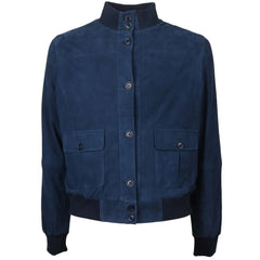 Emilio Romanelli Blue Calfskin Men Bomber Jacket - Bomber Jackets