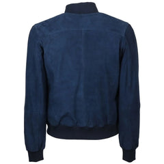 Emilio Romanelli Blue Calfskin Men Bomber Jacket - Bomber Jackets