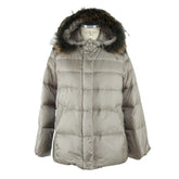 Emilio Romanelli Elegant Gray Polyamide Fur-Trimmed Coat - IT48 | XL - Puffer Jackets
