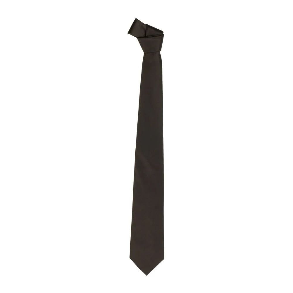 Emilio Romanelli Silk Point Pin Tie in Luxurious Brown - Neckties