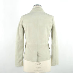 Emilio Romanelli White Leather Women Jacket - Coats & Jackets