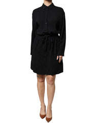 Emporio Armani Black Viscose Long Sleeves A-line Mini Dress - IT44 | L - Dresses