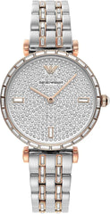 Emporio Armani Elegant Two-Tone Crystal Pave Watch - Watches