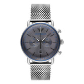 Emporio Armani Sophisticated Silver Steel Chronograph Watch - Watches