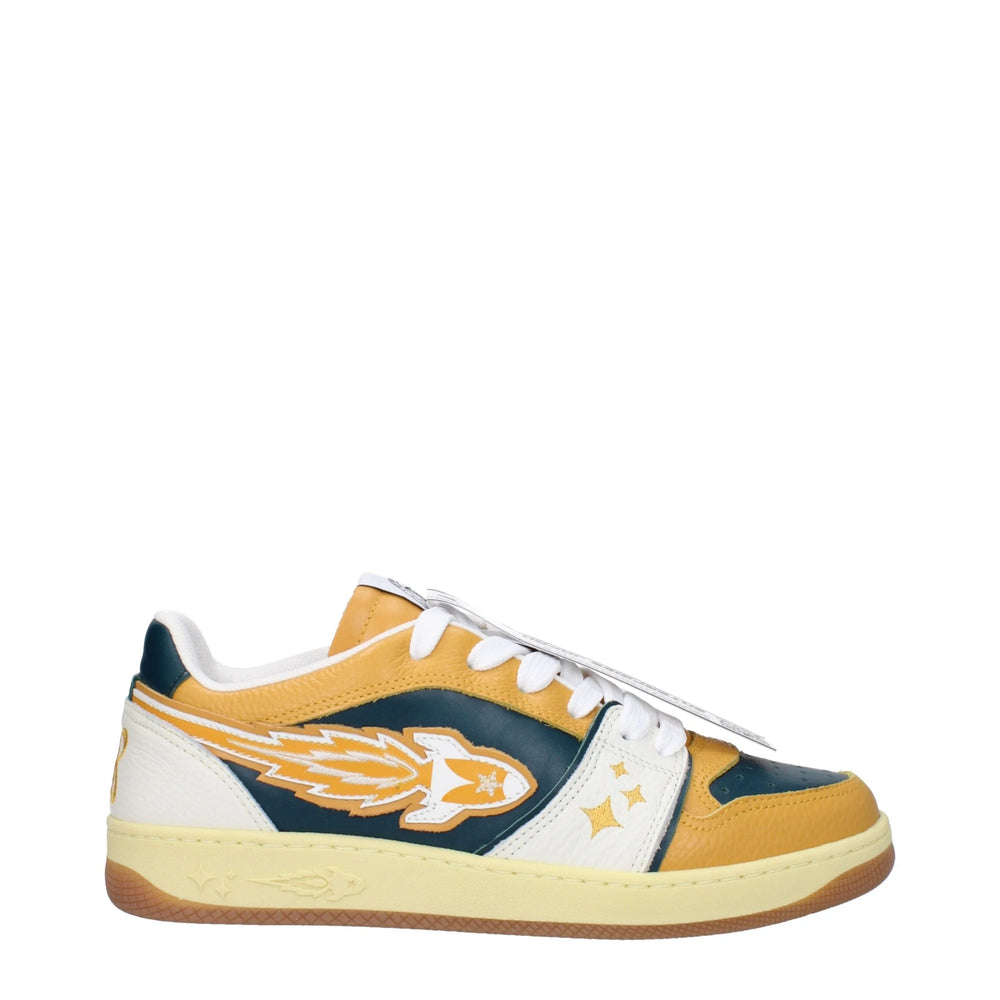 Enterprise Japan Green Leather Low Tops - Sneakers