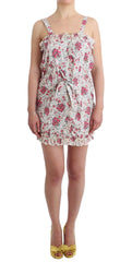 Ermanno Scervino Beachwear Pink Floral Beach Mini Dress Short - Dresses