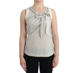 Ermanno Scervino Beachwear Striped Top Blouse Shirt Bow Tank - IT2 | S - Blouses