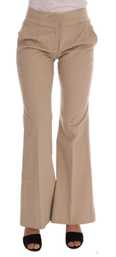 Ermanno Scervino Beige Cotton Bootcut Pants - IT38|XS - Trousers