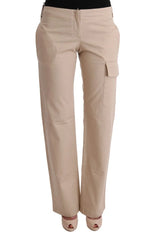 Ermanno Scervino Beige Cotton Wool Regular Fit Pants - IT40|S - Trousers