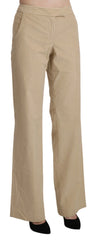 Ermanno Scervino Beige High Waist Flared Wide Leg Trouser Pants - Trousers