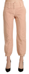 Ermanno Scervino Beige Mid Waist Cropped Cotton Trouser Pants - IT42|M - Trousers