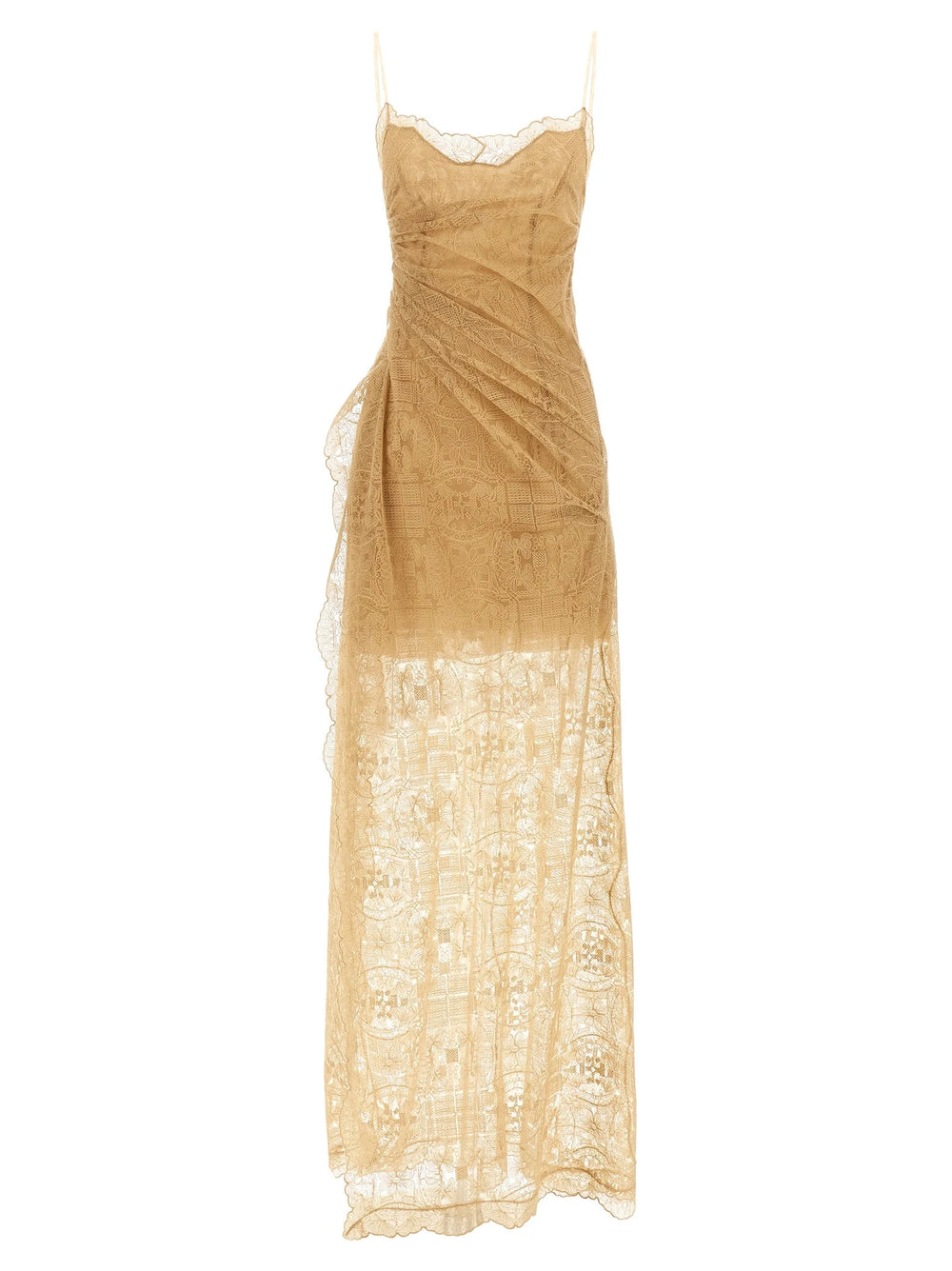 Ermanno Scervino Beige Polyester Long Dress