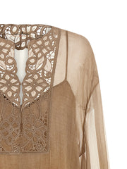 Ermanno Scervino Beige Silk Blouse