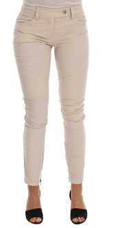 Ermanno Scervino Beige Slim Jeans Corduroy Skinny Pants - Jeans