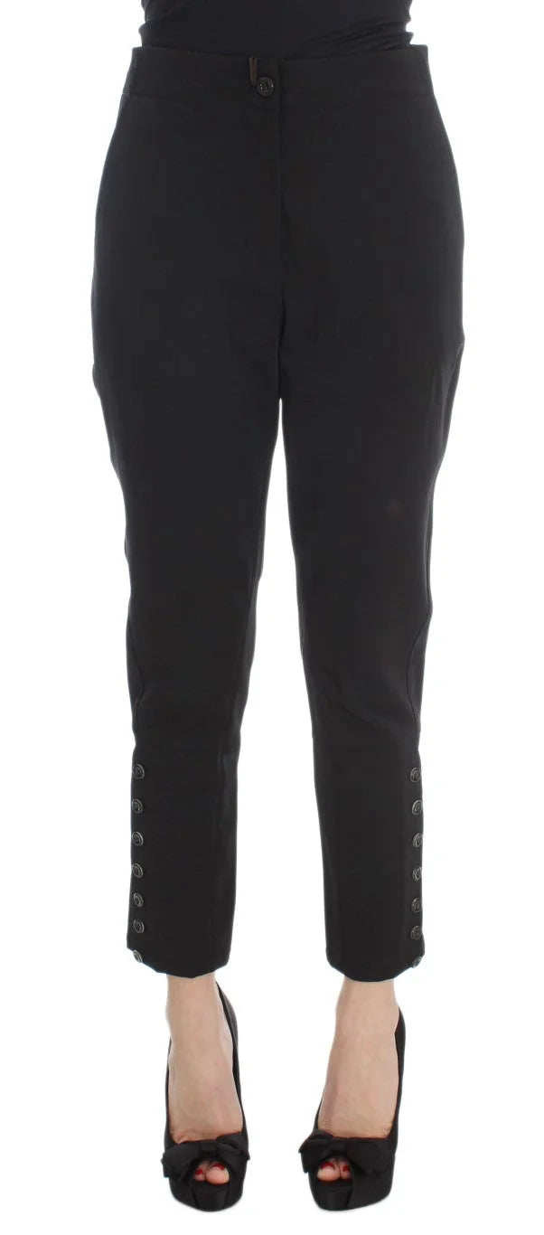 Ermanno Scervino Black Cotton Blend Capri Cropped Pants - IT40|S - Trousers
