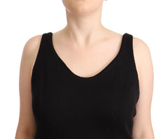 Ermanno Scervino Black Cotton Sleevelesss Tank Casual Top - Tank Tops