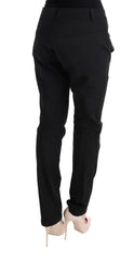 Ermanno Scervino Black Cotton Slim Fit Casual Pants - IT48|XXL - Trousers